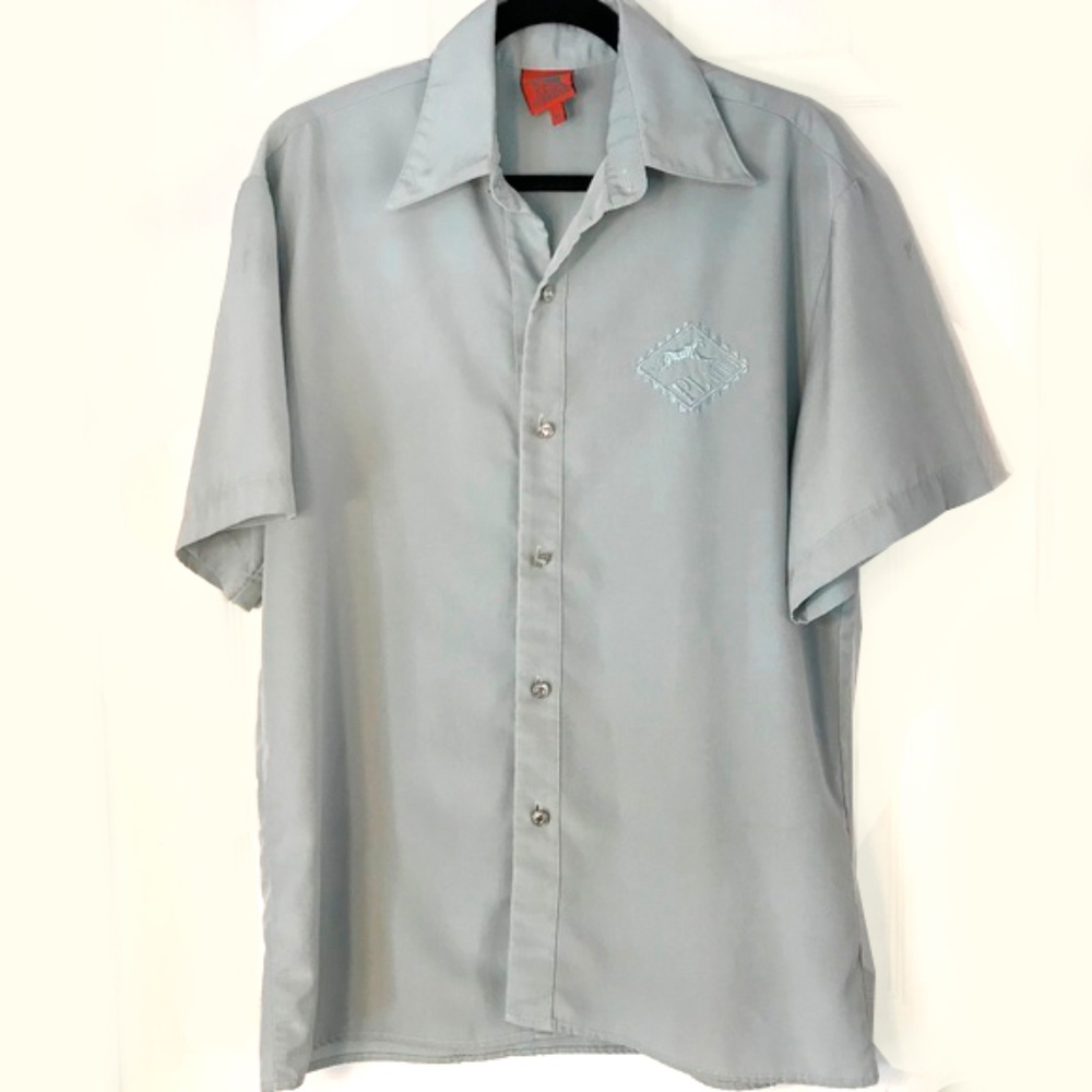 Platini Button Down Shirt Medium Short Sleeves